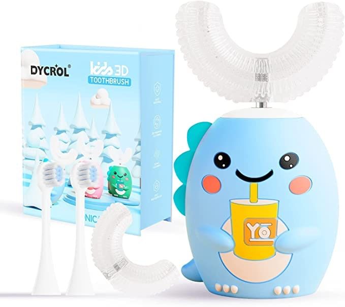 Brosse à dents électrique en forme de U DYCROL Kids avec 4 têtes de brosse